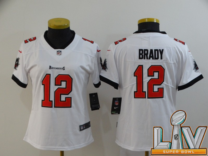 Super Bowl LV 2021 WomenTampa Bay Buccaneers #12 Brady white New Nike Limited Vapor Untouchable NFL Jerseys